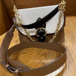 NWT Coach 4595 Beat Shoulder Bag In Colorblock With Rivets Leather Suede Vintage